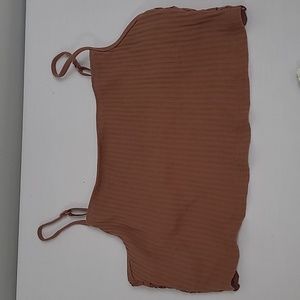 Aerie copper brown lace crop top